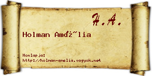 Holman Amélia névjegykártya